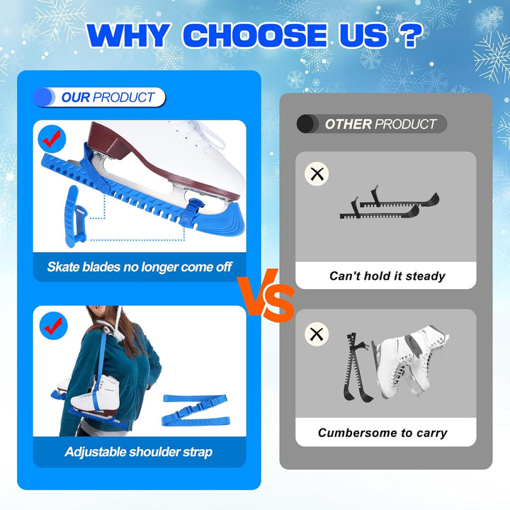 BOOSTEADY Schlittschuhschutz Verstellbarer Spatenschutz Kufenschoner für Eishockeyschlittschuhe Schl