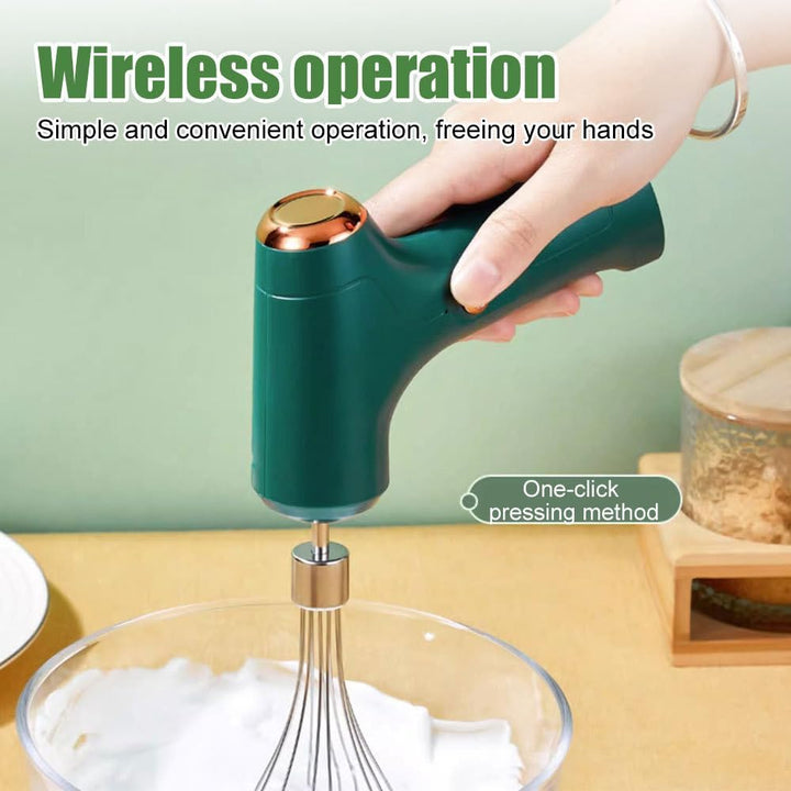 Kabellose Handmixer, 30W Elektrischer Handrührgerät mit Edelstahl-Schneebesen, 3 Geschwindigkeit, Wi