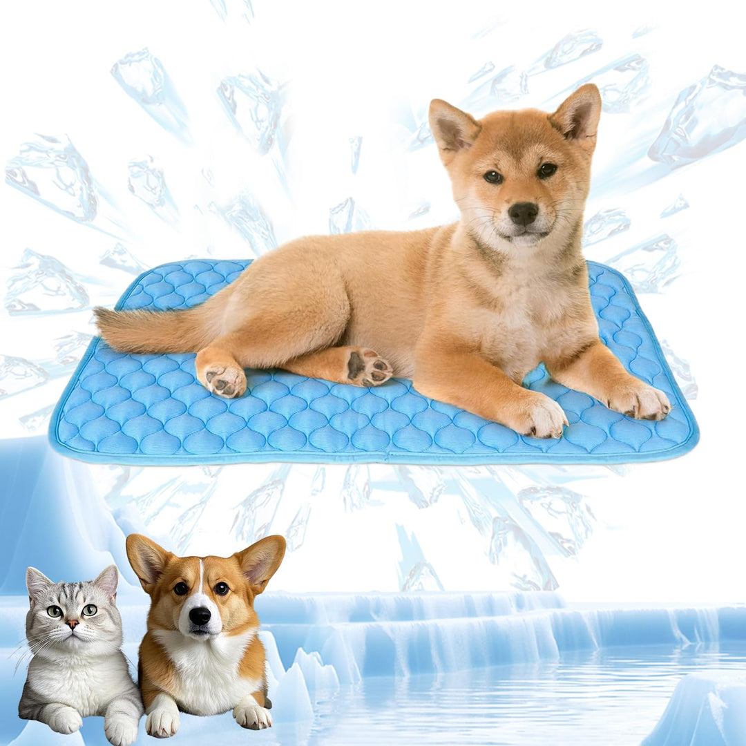 YXHZVON Haustier Kühlmatte Sommer Kühlkissen für Hunde Blau | Waschbares Hundematte, Selbst Kühlende