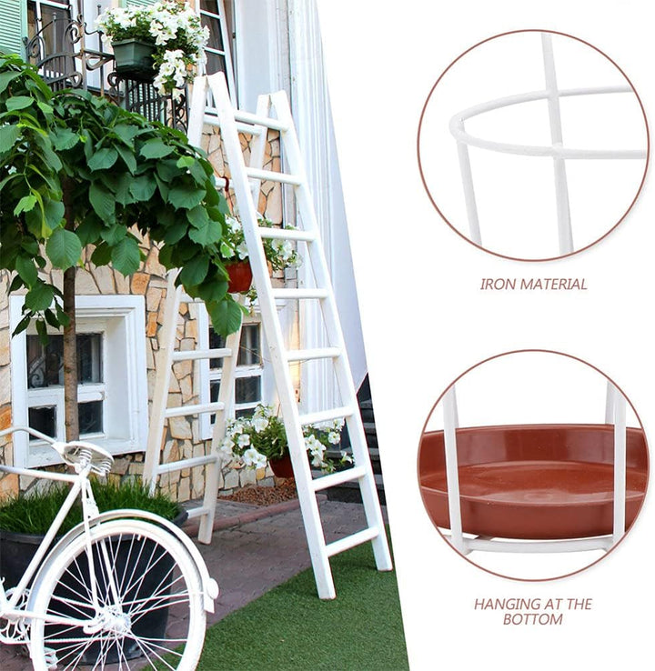 DOITOOL 5 Sets Hängeländer Übertopf Balkon Pflanzkorb Blumentopfhalter Aufhänger über dem Metallzaun