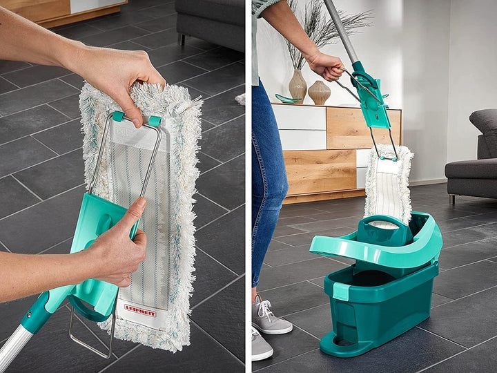 Leifheit rückenschonender Bodenwischer Profi XL cotton plus mit Aluminiumstiel 140 cm für Fliesen- u