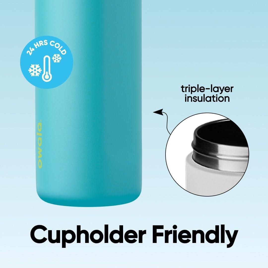 Owala FreeSip Isolierte Edelstahl Trinkflasche mit Strohhalm, 710 ml – BPA-frei, optimal für Sport,