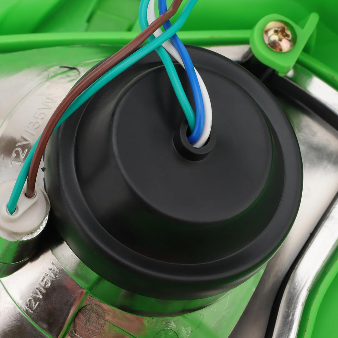 GOOFIT Grün 12V 35W Scheinwerfer Frontscheinwerfer Lichtmaske mit Front Verkleidung Ersatz für Motor