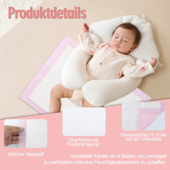 100 Stück Baby Inkontinenzunterlage Wickelunterlage Einweg, 33 × 45 cm Baby Wickelauflage, Changing