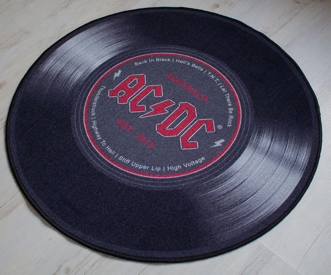 AC/DC XL Teppich rund Schallplatte