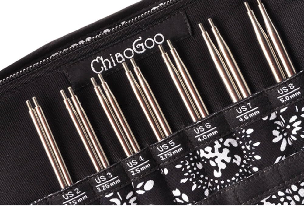 CHIAOGOO Nadelset auswechselbare Nadelspitzen Twist RED LACE Edelstahl Small, Black, S Single, Singl
