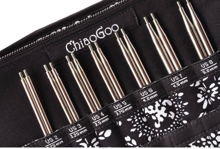 CHIAOGOO Nadelset auswechselbare Nadelspitzen Twist RED LACE Edelstahl Small, Black, S Single, Singl