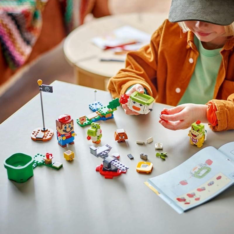 LEGO Super Mario Abenteuer mit dem interaktiven Mario, Set mit Junior-Clown-Kutsche, Spielzeug-Yoshi
