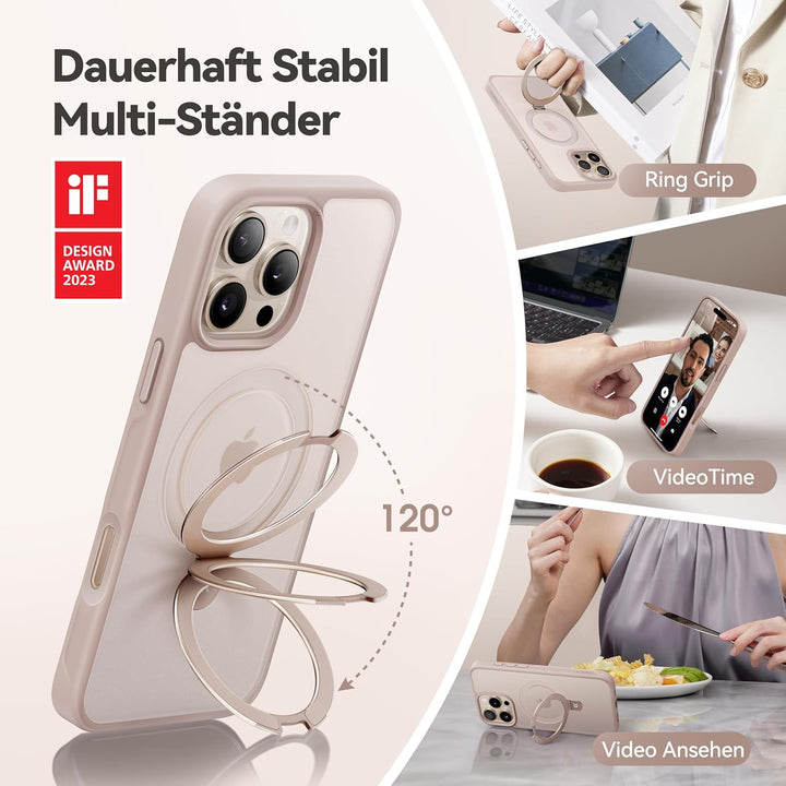 CASEKOO MagicStand für iPhone 16 Pro Hülle mit MagSafe [Unsichtbarer Ständer] [MIL-STD-810H Militärs