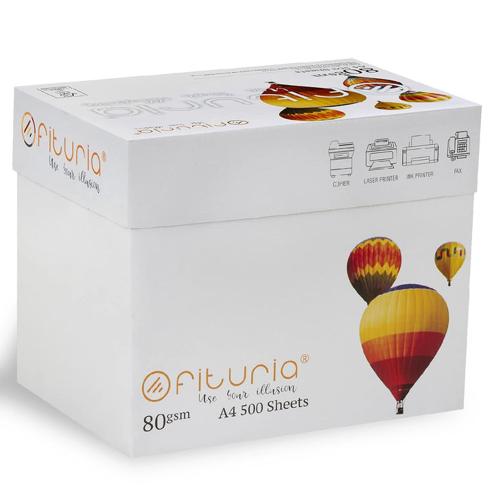 OFITURIA Mehrzweckpapier für Drucker, A4, 80 g/m². (2500 Hojas - 1 Caja) weiss, weiss