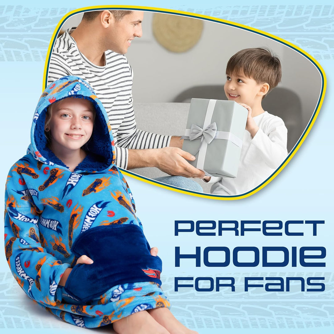 Hot Wheels Übergrosse Kapuzenpullover Kinder Jungen und Mädchen Oversized Hoodie Blanket