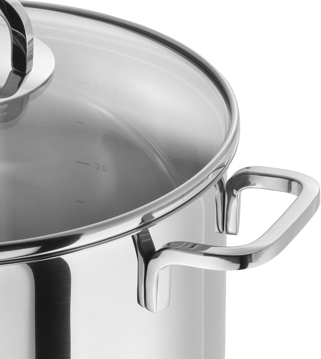 ZWILLING Quadro Kochtopf-Set, 5-teilig, 4 Deckel, Induktionsgeeignet, Edelstahl, Silber, 60 x 50 x 3