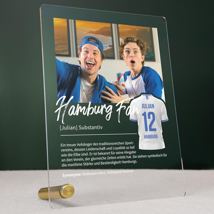 Hamburg Geschenk personalisiert - Acryl Geschenk - Definition: Hamburg Fan - Hamburg Fanartikel, Ham