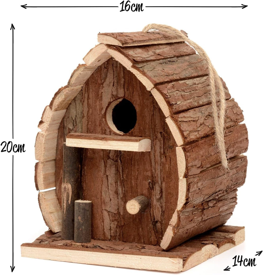CKB LTD Nistkästen für Vögel Haus Holz Vogelhaus zum Aufhängen Hänge für Wildvögel rustikal natürlic
