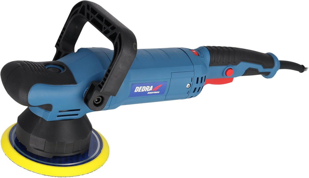 Exzenter-Rotationspoliermaschine, elektrisch, DEDRA, Leistung 900 W, Drehzahl 800-4000 U/Min, Pads ø