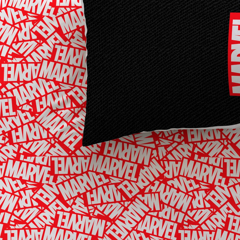 CTI Marvel Home Identity Bettwäsche, 3 Stück, Bedruckt, 100 % Baumwolle, 140 x 200 cm, Schwarz / Rot