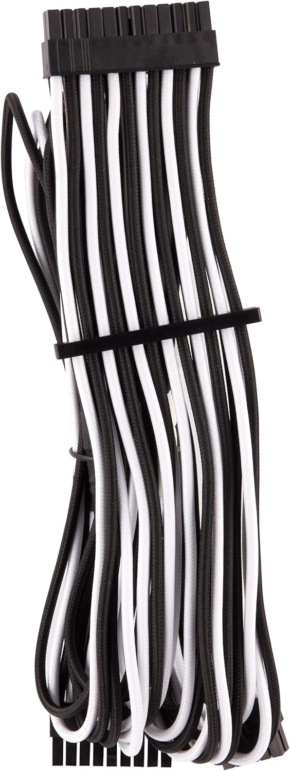 Corsair Premium Sleeved Netzteil Starter-Kabel-Set Typ4 (Generation 4-Serie) Weiss/Schwarz Starter-S