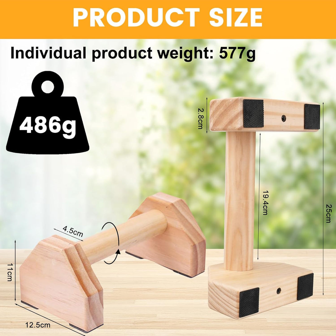 JOYBOY Liegestützgriffe Holz,Push-Up Bars,Premium Liegestützgriffe für Fitness,Holz Parallettes Cali