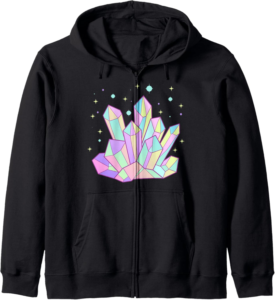 Niedliche Pastell Goth Kristalle Kawaii Kapuzenjacke