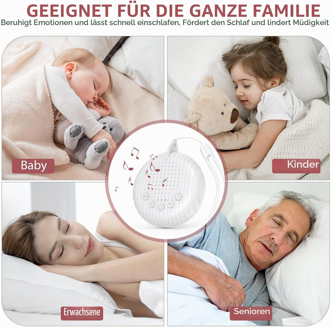 LOFICOPER Soundmaschine White Noise Machine, Tragbare Weisses Rauschen, Kinder Erwachsene Einschlafh