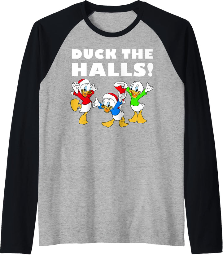 Disney Huey Dewey und Louie Duck The Halls Weihnachten Raglan
