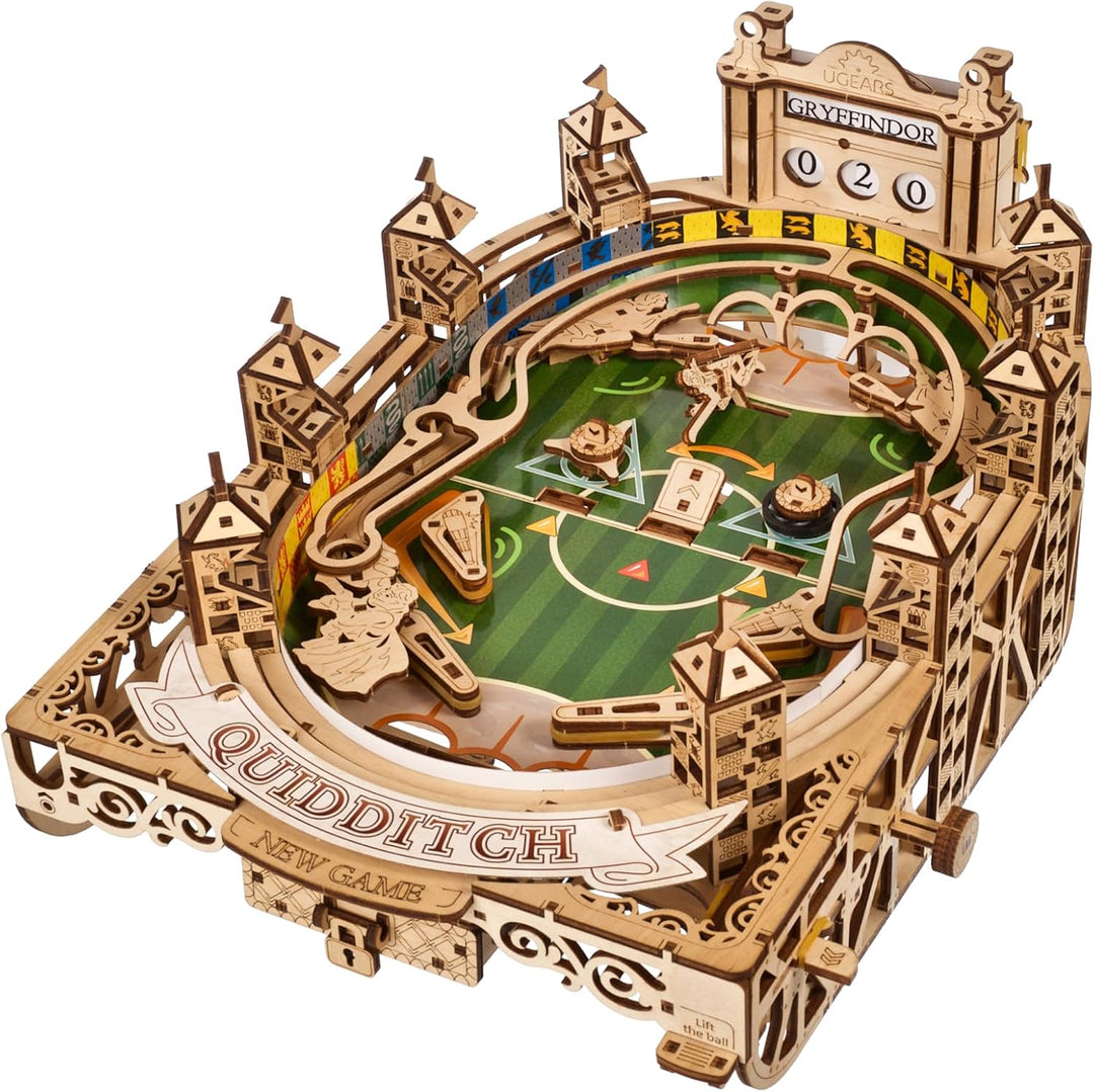 Ugears Quidditch Pinball 3D Puzzle Holz - 3D Holzpuzzle Harry Potter Flipper Maschine Modellbausatz
