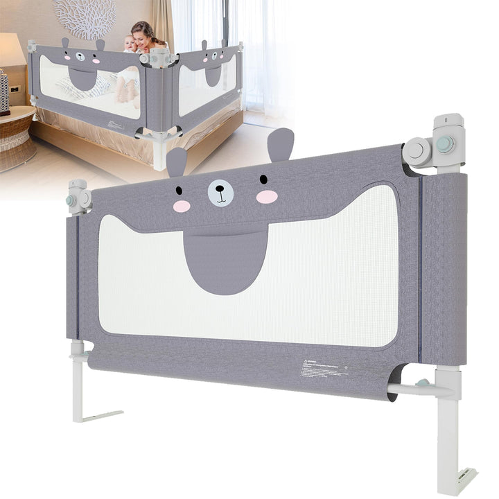 Bettgitter Rausfallschutz, 180 cm Kinderbettgitter zum vertikalen Heben, Höhenverstellbar Babybettgi