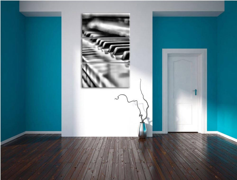 Pixxprint Elegantes Klavier als Leinwandbild/Grösse: 3 Teilig (120x80 cm) cm/Wandbild/Kunstdruck/fer