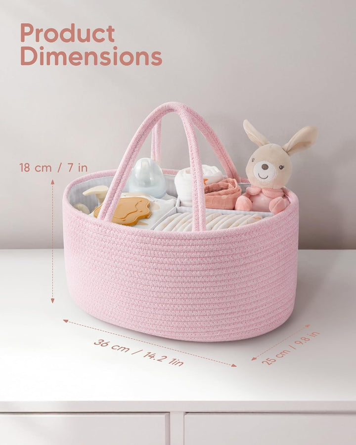 Maliton Wickeltisch Organizer，Baby Organizer Korb，Aufbewahrungskorb für den Wickeltisch，Windel Caddy