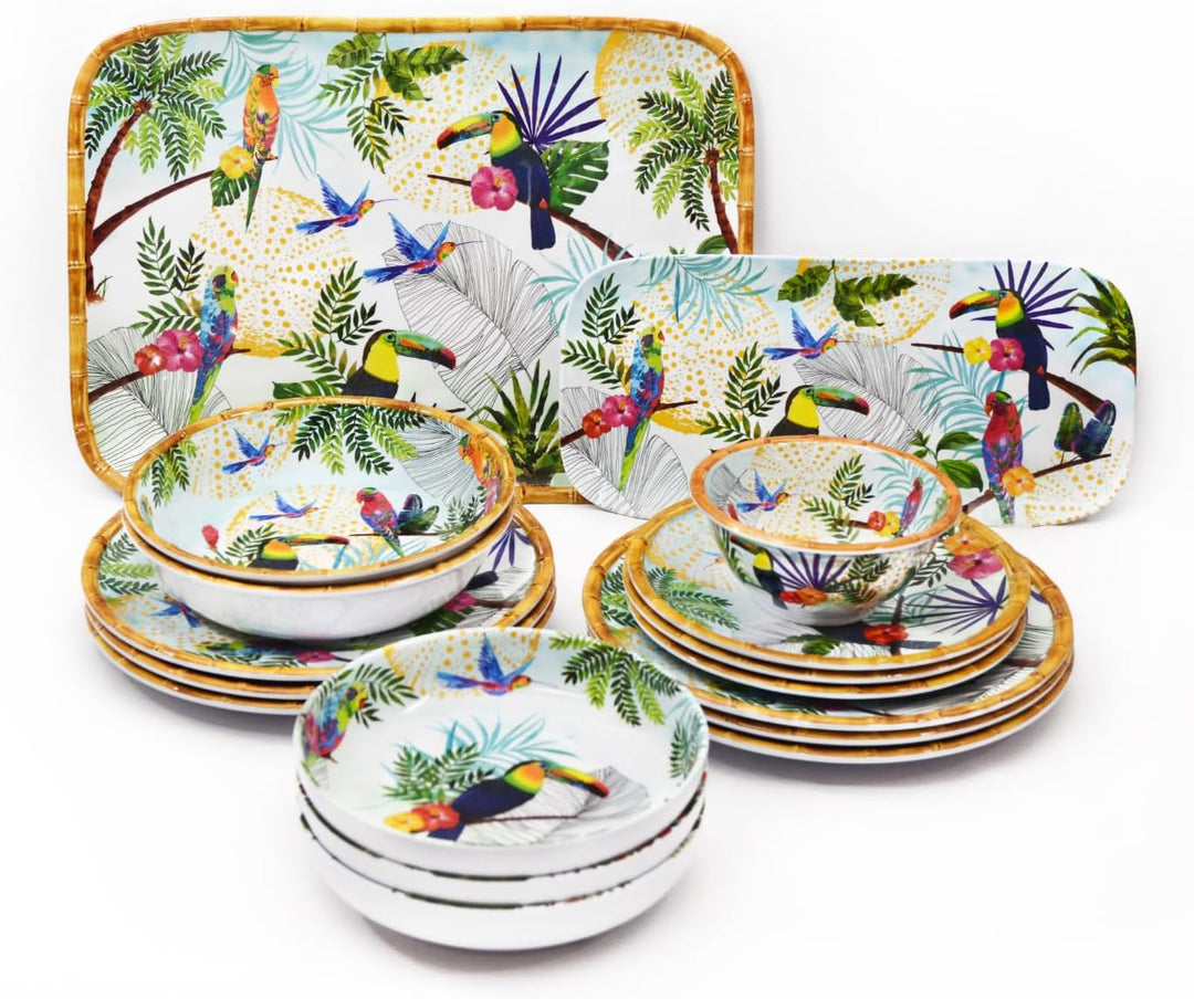 Les Jardins de la Comtesse - Grosser Suppen- oder Pastateller - Multicolor - Tukanen aus Rio - MelAR