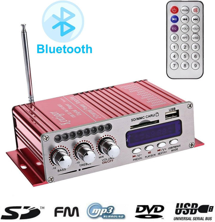 12V HiFi Stereo Bluetooth Digitalaudioverstärker USB SD DVD FM Audio Radio Stereo MP3