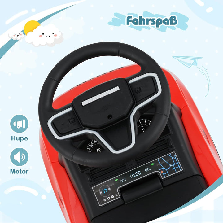 COSTWAY Rutschauto ab 1 Jahr, Rutschfahrzeug mit Stauraum unter Sitz, Rutscher Kinderauto mit Hupe &