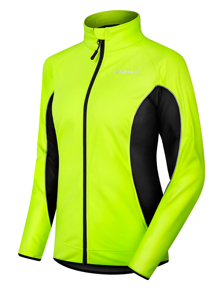 INBIKE Fahrradjacke Damen Winter Thermo Reflektierend Wasserabweisend Winddicht Atmungsaktiv Radjack