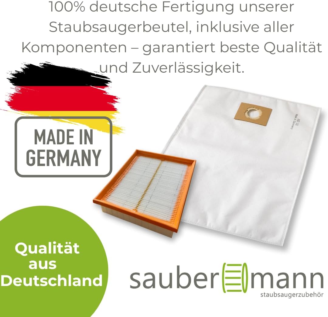 Set: 1x Filter + 10x Vliesbeutel für Kärcher NT 35/1 Eco/M/Tact/Te/Te M - Staubfilter + Staubsaugerb