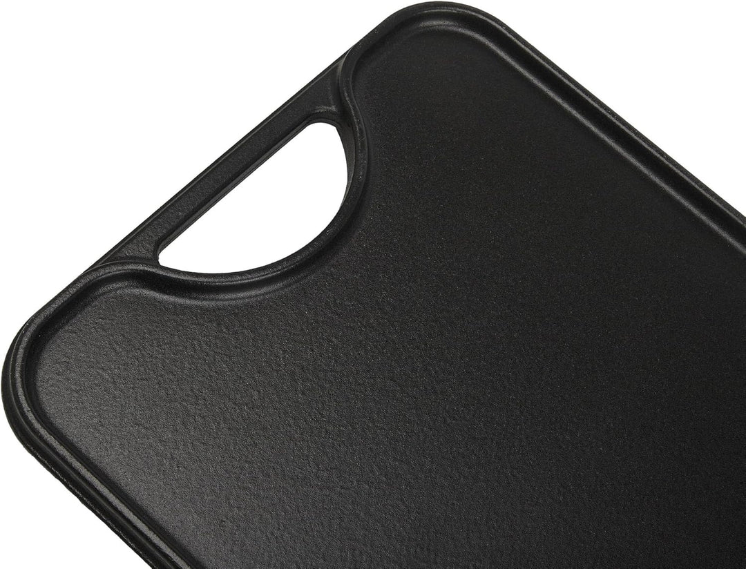 VICTORIA Grillplatte Emailliertes Gusseisen Grillpfanne 50 X 35cm Doppelseitig Verwendbar, für Feuer