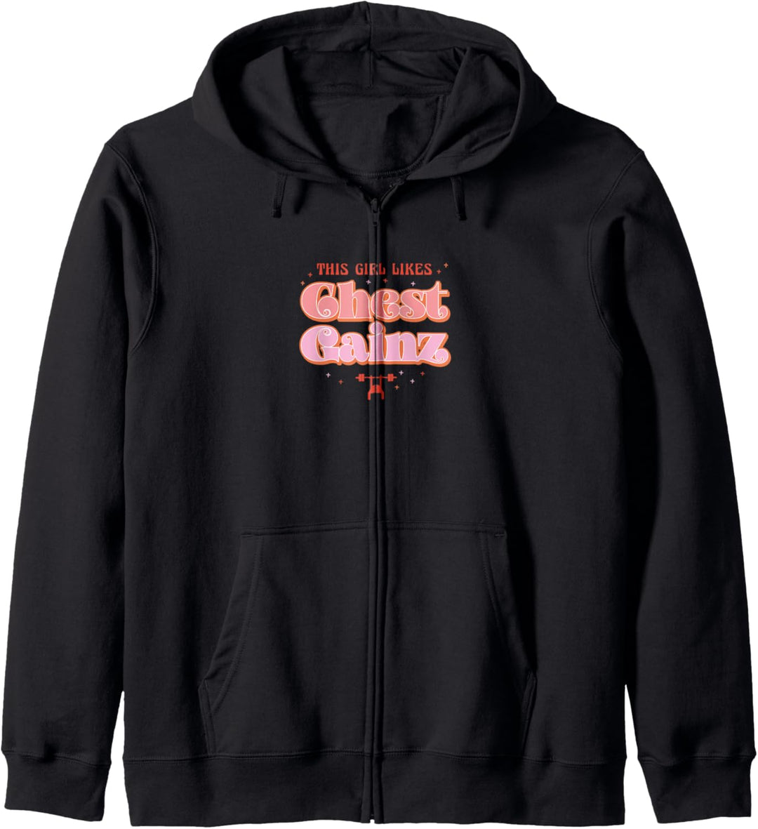 Girl Likes Chest Gains Benchpress Gym Powerlifting Kapuzenjacke