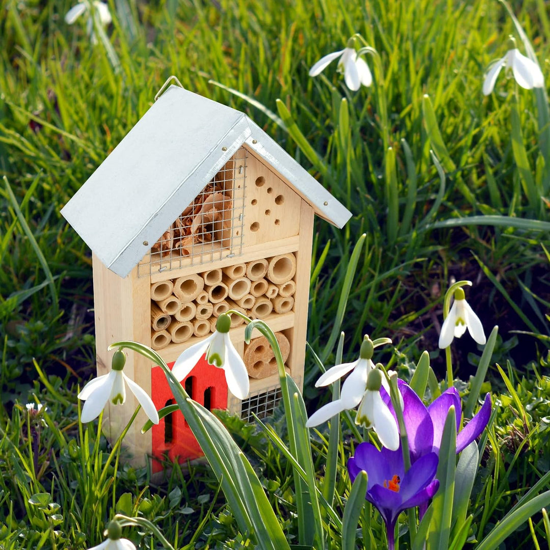Niteangel Insektenhotel aus Naturholz für den Garten, Insektenhaus für Marienkäfer, Florfliegen, Sch