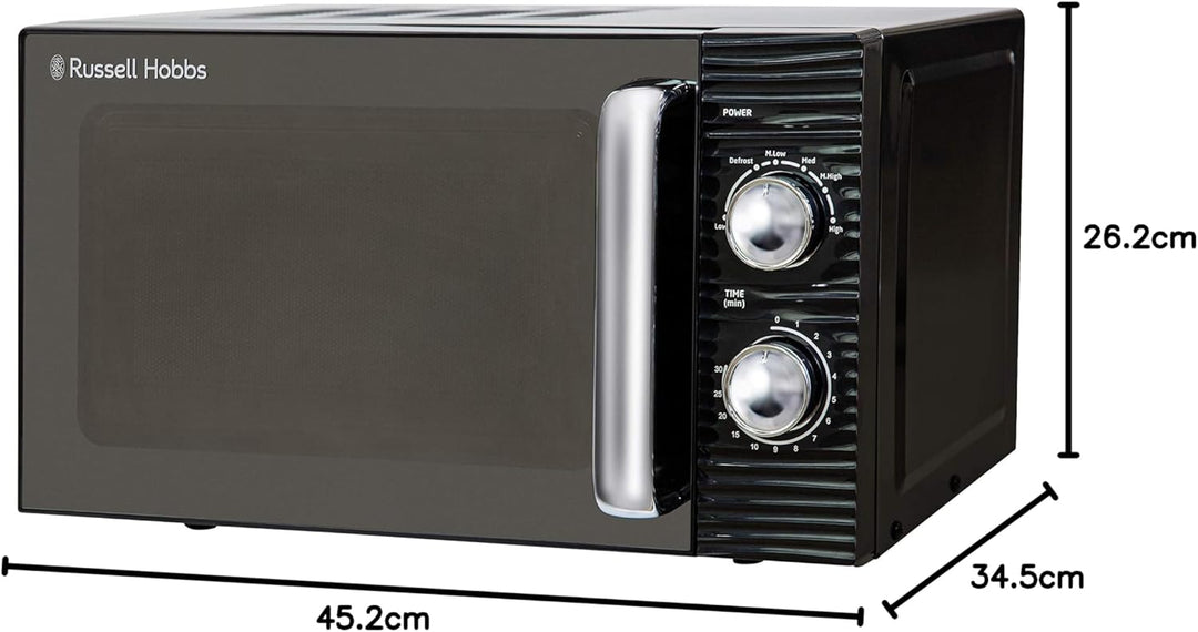 Russell Hobbs RHM1731B Inspire Solo Mikrowelle, 17 Liter, 700W, Schwarz, mit 5 Leistungsstufen, Time