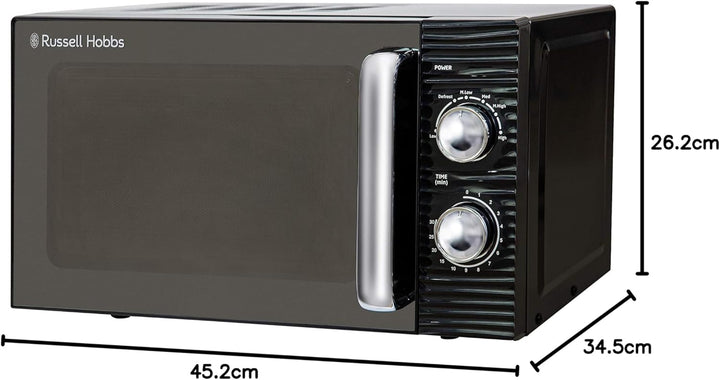 Russell Hobbs RHM1731B Inspire Solo Mikrowelle, 17 Liter, 700W, Schwarz, mit 5 Leistungsstufen, Time