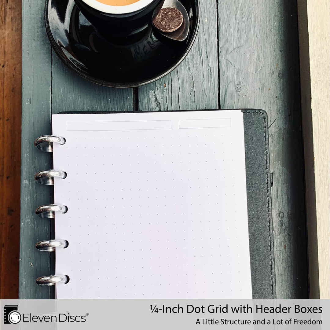 Eleven Discs Discbound Paper, Junior Size Dot Grid Sheets - Premium 120gsm Heavyweight Notebook & Pl