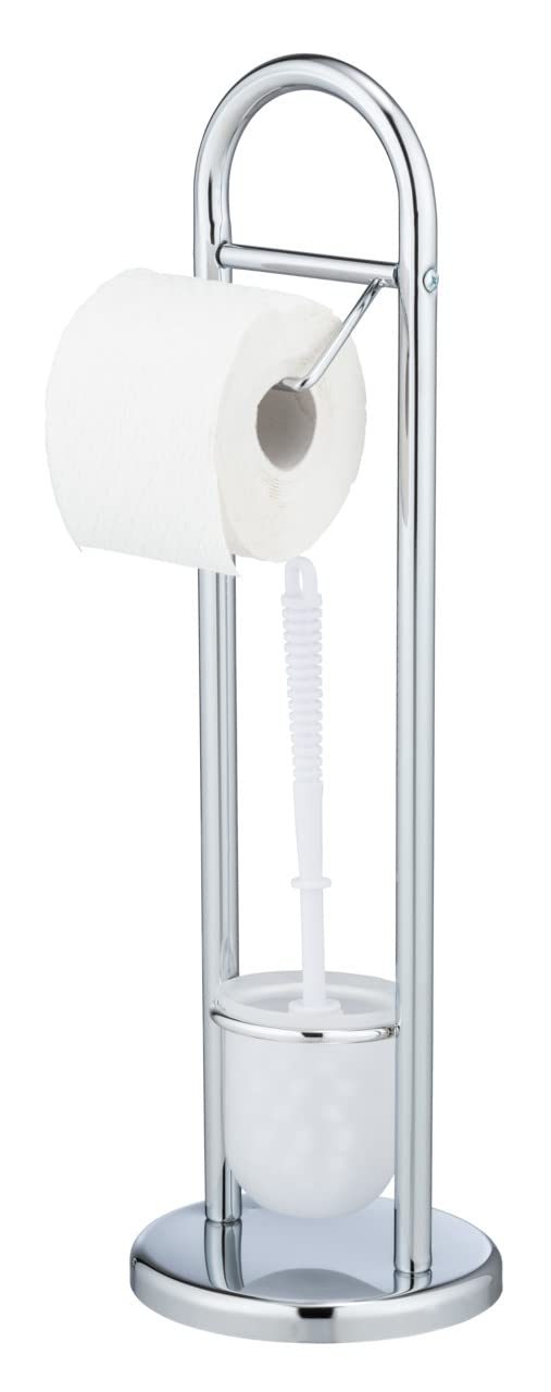 WENKO Stand WC-Garnitur Mod. Siena, Ständer für Toilettenpapier & Toilettenbürste, WC-Papierhalter,