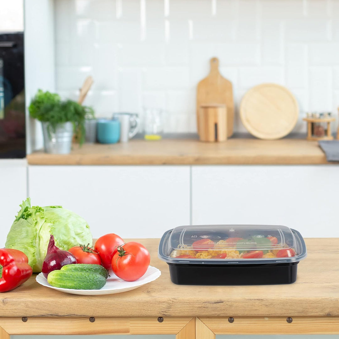 Relaxdays Meal Prep, 10er Set, 1 Fach, 1000 ml, mikrowellengeeignet, auslaufsicher, Food-Box, Kunsts