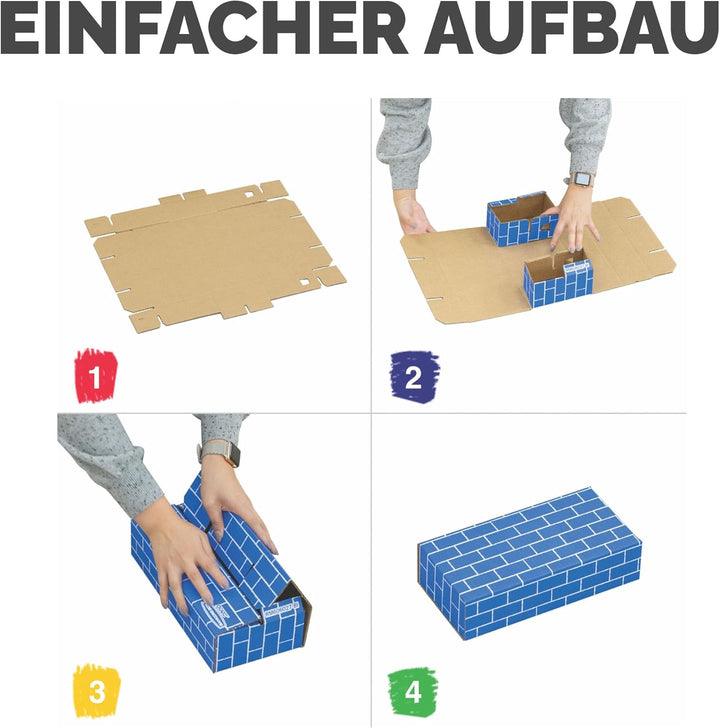 BANKERS BOX at Play Karton-Bausteine für Kinder - 40 Packung grosser & mittlerer stapelbarer Spielst