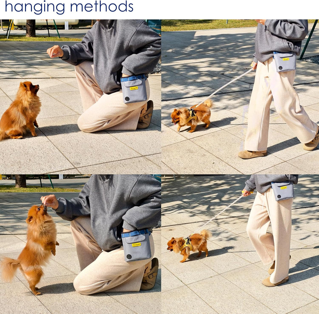 Raisingwell Leckerlitasche für Hunde, Multifunktions-Gassi Tasche mit Silikonbeutel, Futterbeutel fü