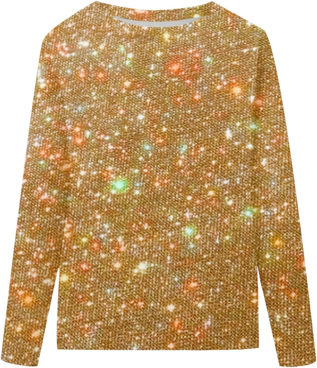 Damen Langarm Glitzer Shirt Sweatshirt-Damen Grosse Grössen Karneval Pailletten Top Frauen Tops Lang