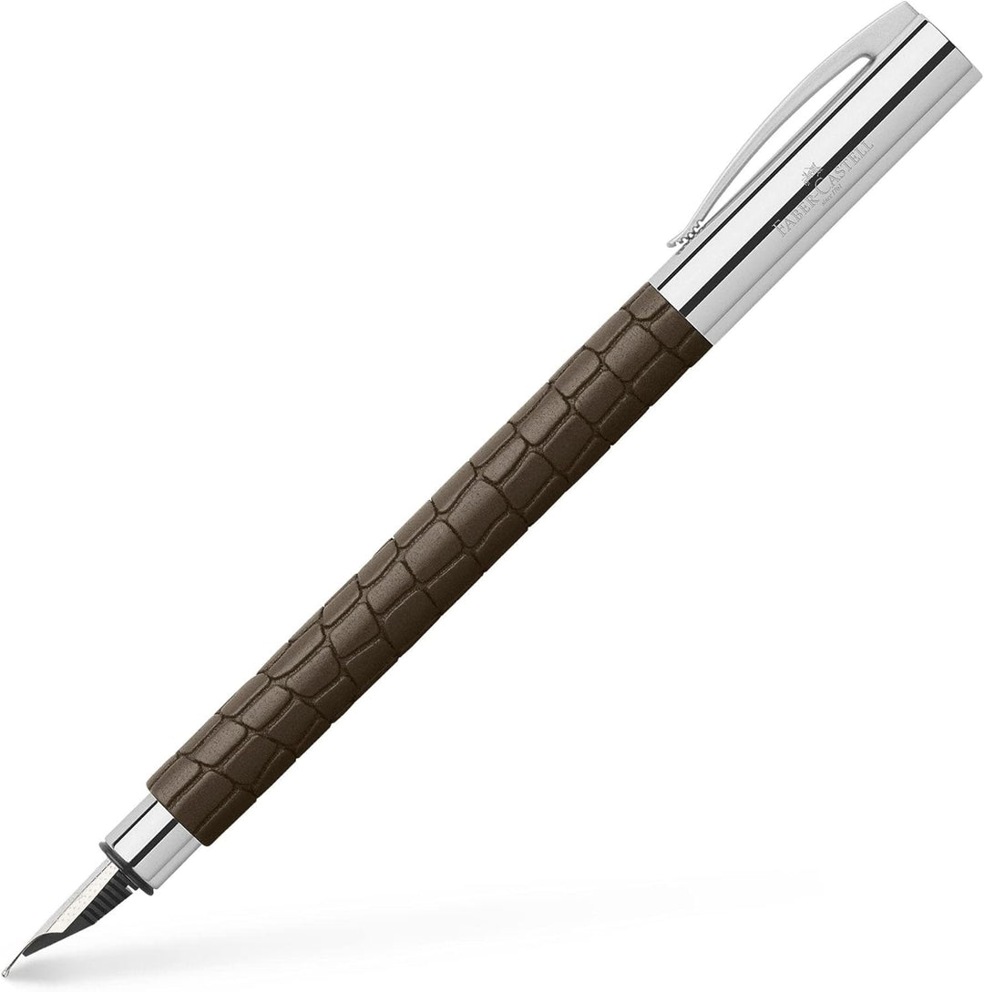 Faber-Castell 146051 - Füller Ambition, Feder F, 3D Croco braun FEDER: F, FEDER: F