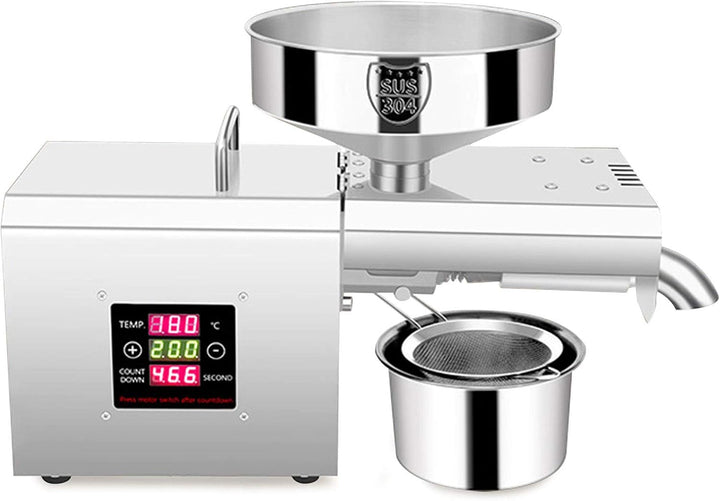 Automatische Ölpresse 600W Ölpresse Maschine aus Edelstahl 304 Digitale Temperaturregelung Erdnussöl