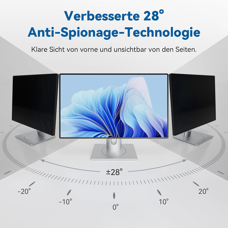 IPROKKO 2 Stück 24 Zoll Computer Sichtschutzfolie for 16:9 Monitor, Abnehmbarer Sichtschutz Anti Bla