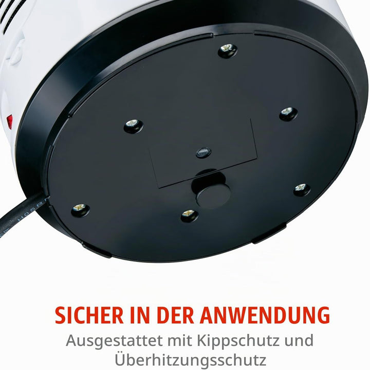 alpina Elektrischer Heizlüfter und Ventilator 1500W – Keramik Heizkörper mit Timer und Fernbedienung