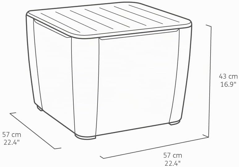 Allibert by Keter Gartentisch Luzon Plus flat wicker, graphit, Deckel abnehmbar, mit Stauraum, Kunst